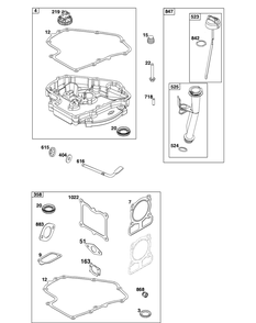 Crankcase Cover/Sump And Lubrication Group Diagram and Parts List for 100802-0222-H5 100000 - 19Z999 Briggs and Stratton Engine
